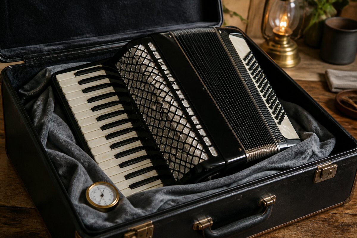 When an accordion needs a technician: original editorial photograph for the Italian accordion reference